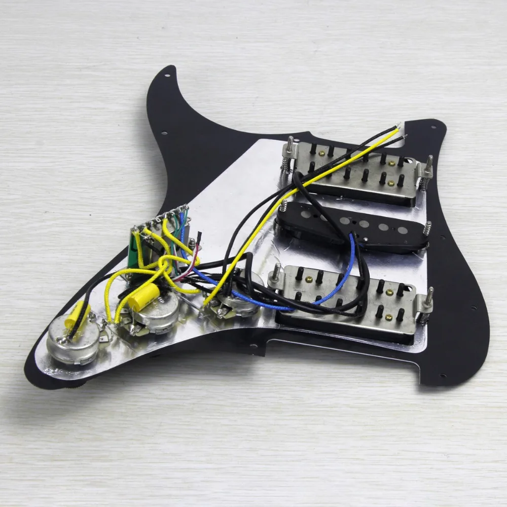 OriPure черная предпроводная электрогитара Pickguard Alnico 5 пикапов потенциометр 500k для Strat HSH 11 отверстий