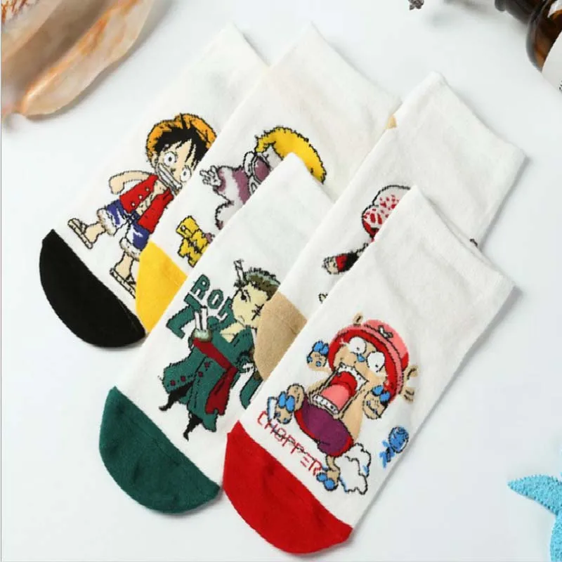 Короткие хлопковые носки для мужчин и женщин цельные Носки с рисунком манги