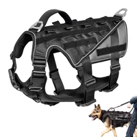 military tactical dog harness nylon reflective working dog harness adjustable training for medium large dogs german shepherd