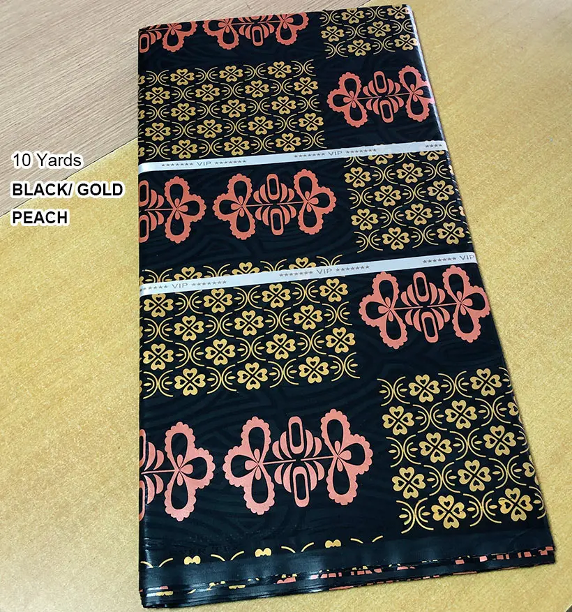 10 ярдов мягкая парчовая кружевная африканская хлопчатобумажная ткань из 100%