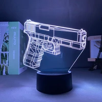 3d night light weapon handgun child night light led color changing usb battery powered usb lamp gun
