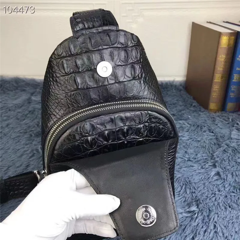Деловой стиль, натуральная кожа аллигатора, Мужская маленькая нагрудная сумка, настоящая крокодиловая кожа, мужская сумка через плечо, сумка-мессенджер