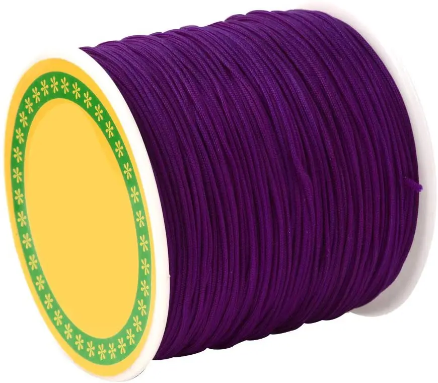 

100 Yard 0.8mm Braided Nylon Cord Imitation Silk Thread Thread Lift Shade Cord for Crafting Beading Jewelry Making (Purple)
