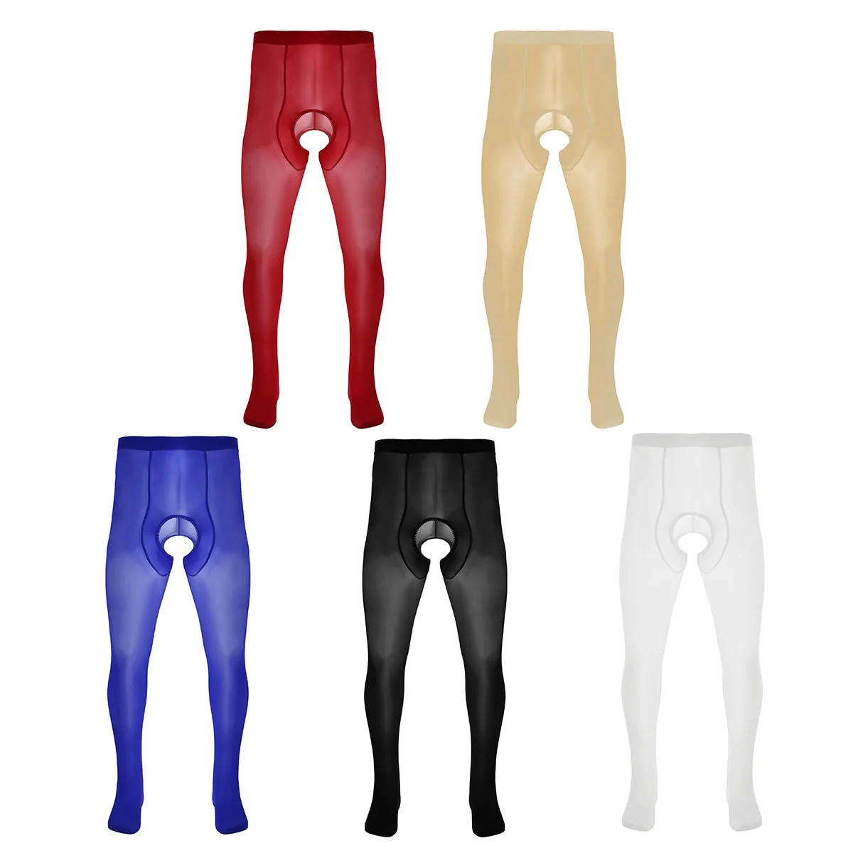Mens Ice Silk сексуальные колготки закрытый носок с вырезами эластичные чулки