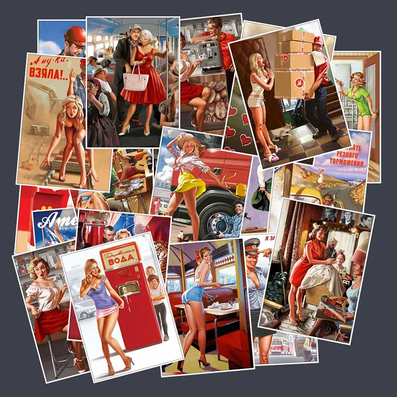 25 шт./лот разные стикеры времен Второй мировой войны сексуальные Стикеры для