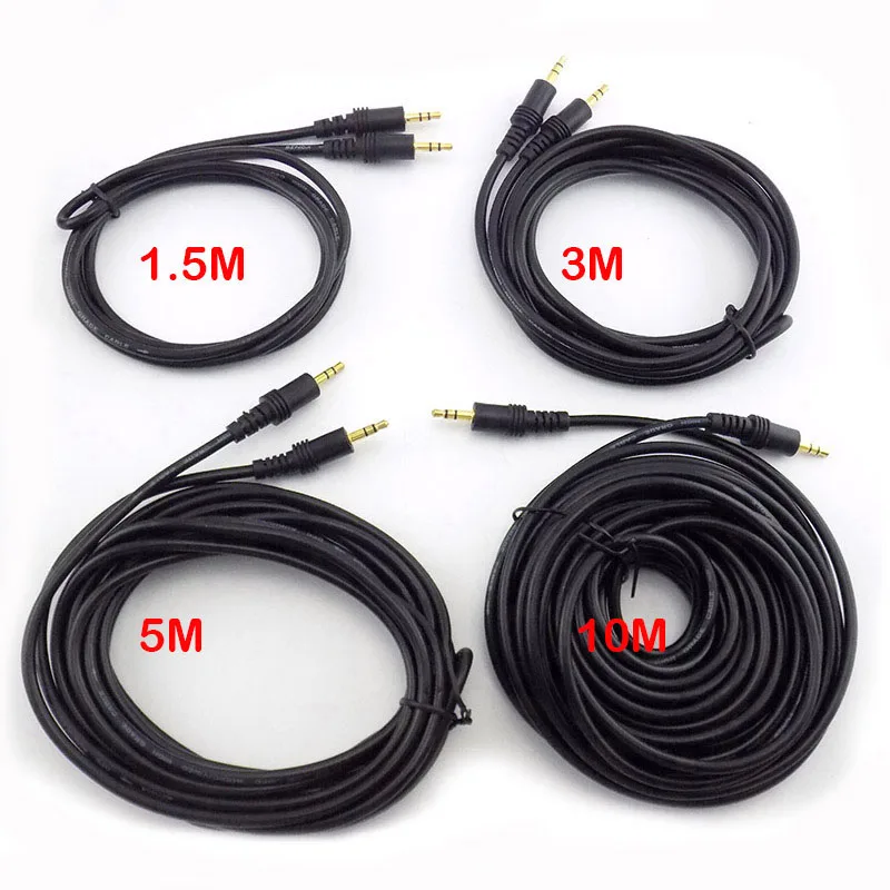 

1.5/3/5/10M 3.5mm Male to Male Jack Audio Stereo Aux AV Extension Cable Cord fo Audio speaker TV Computer Laptop player H10