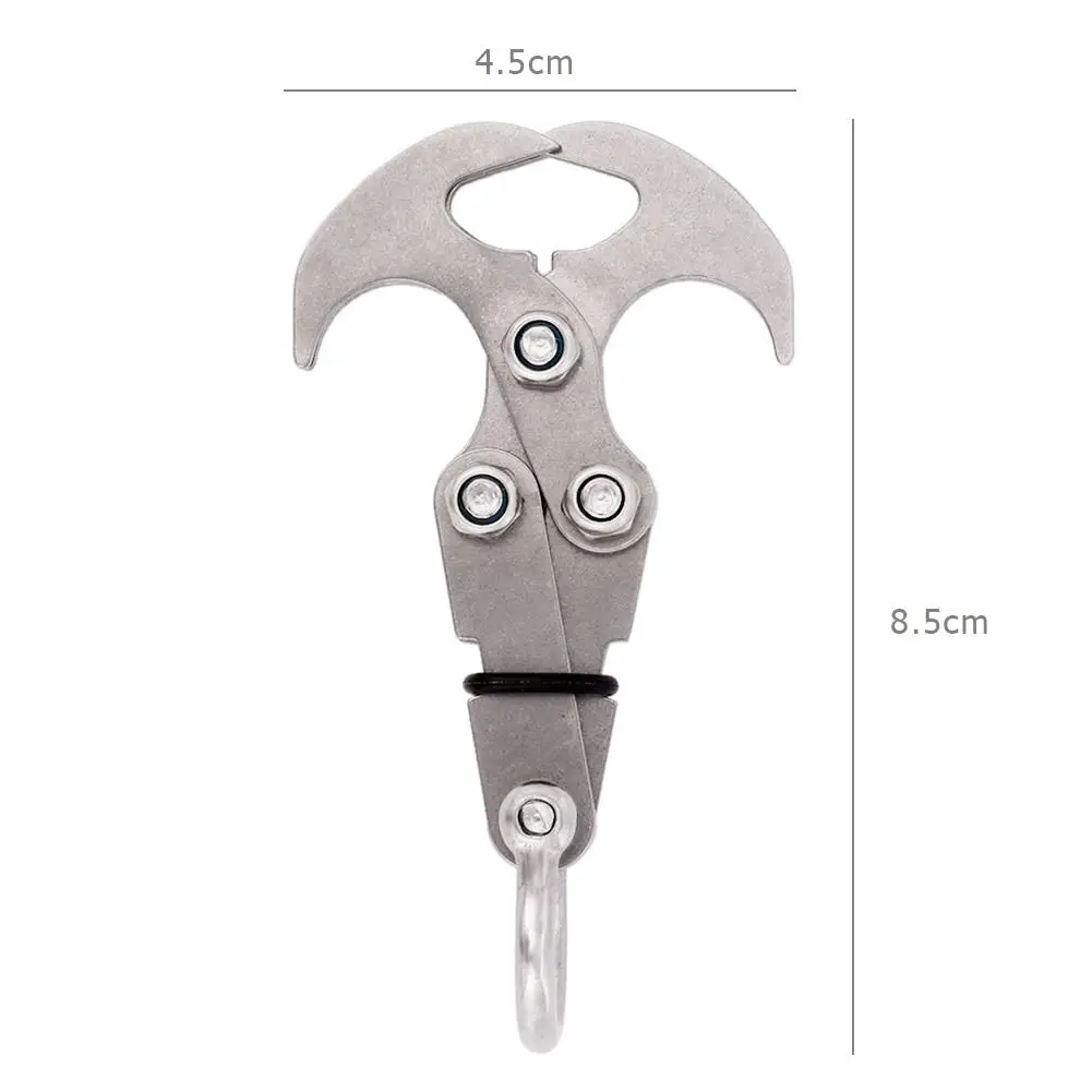 

Stainless Steel Survival Folding Grappling Hook Multifunctional Outdoor Climbing Claw Carabiner Travel Rescue Tool Climbing Tool