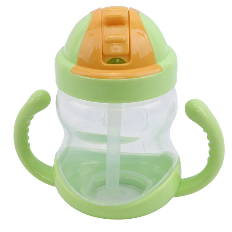 

280ml Baby Training Drinking Cup Horn Handle Shape Children Kettle Sippy Cup PP Waterproof Training Cup Bottle