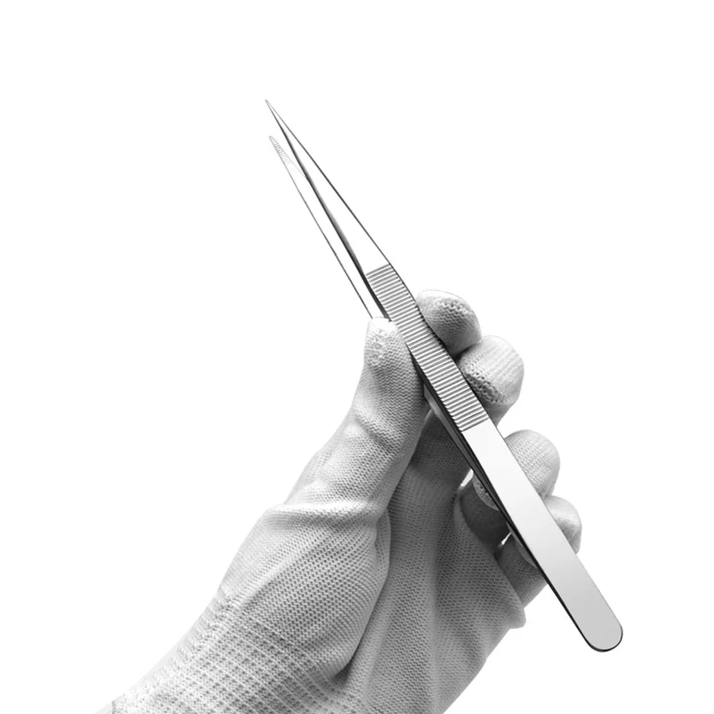 

Industrial Grade 18CM Lengthened Stainless Steel Pointed Tweezers Clamps Medical For Electronic Mobile Phone Repair Tool Reverse