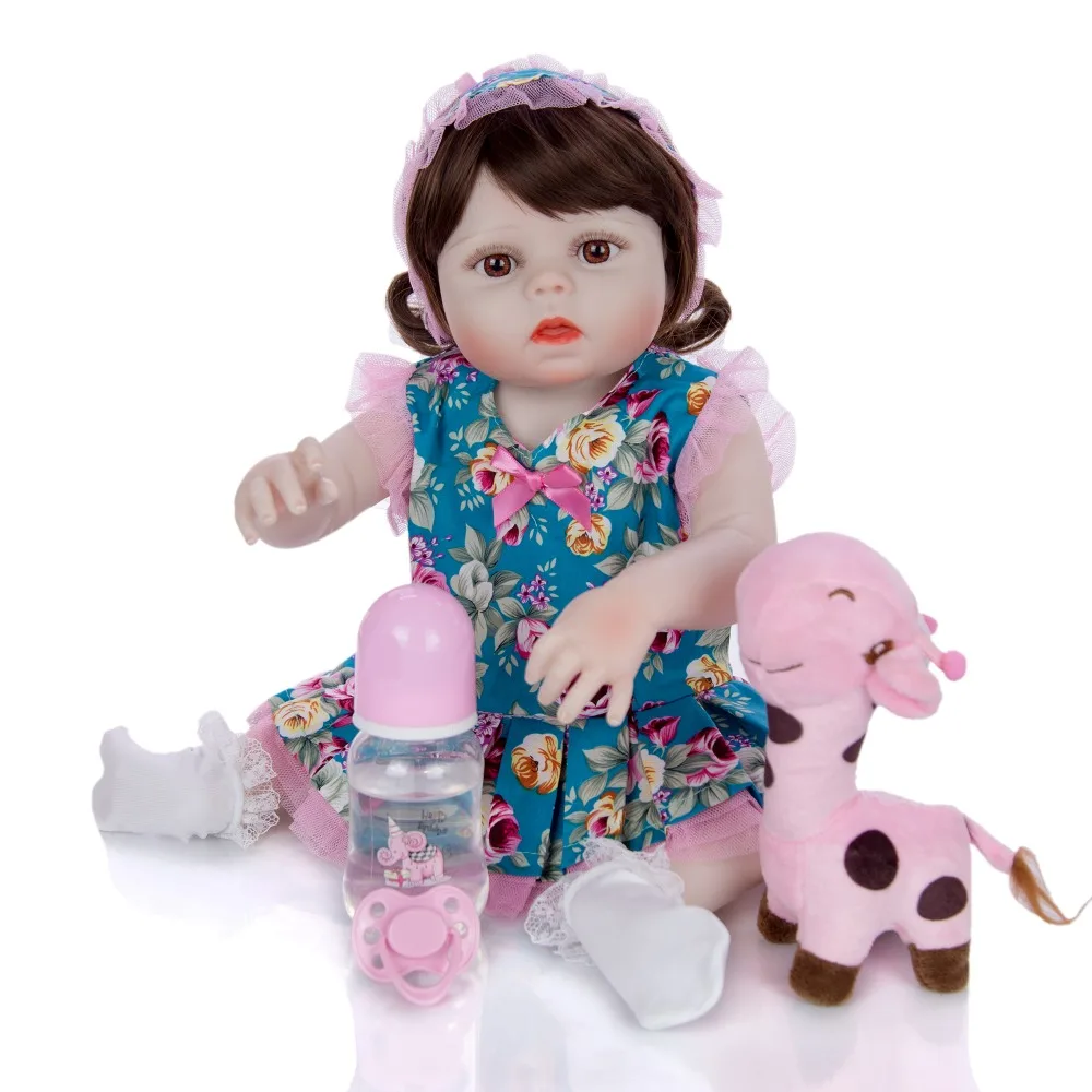 

vinyl dolls 48cm Newborn Reborn Doll Simulation silicone reborn girls Children Kindergarten Toys Baby Friend Birthday bebe Gift
