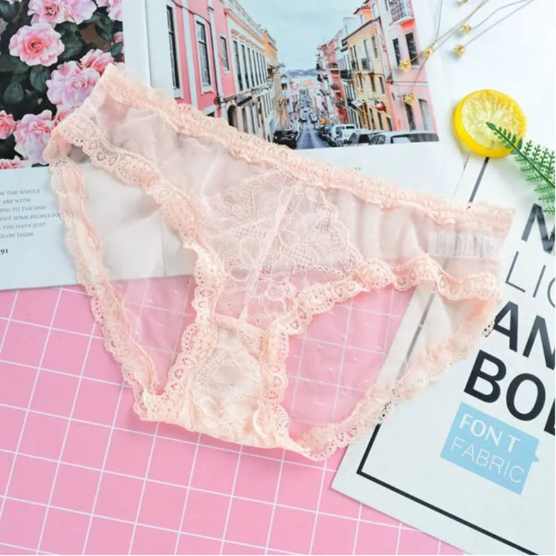 SP & CITY Ажурные кружевные трусики в горошек с волнистым краем женские сексуальное