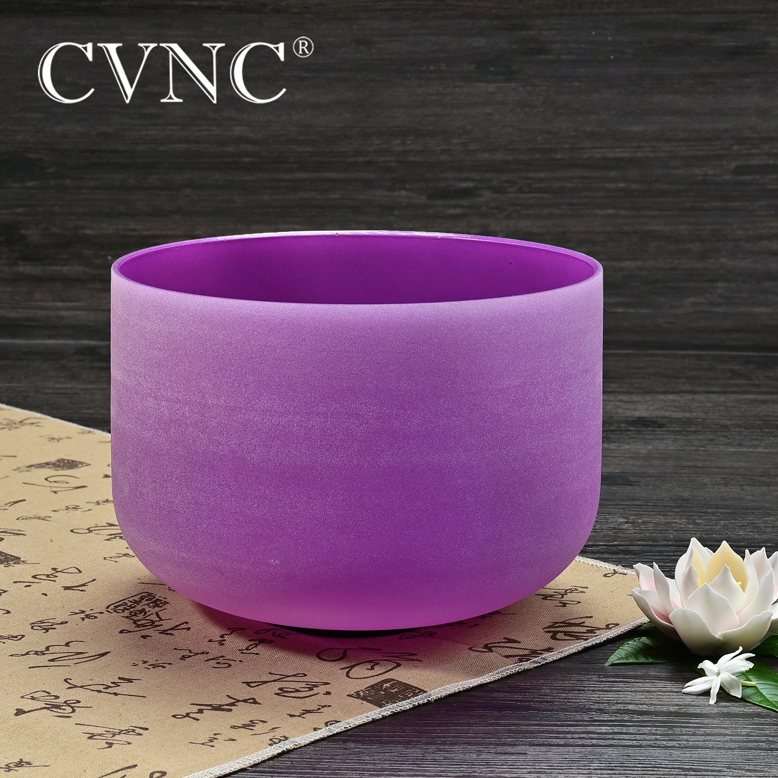 CVNC 8 дюймов B Crown 440 Гц 432 Гц фиолетовый Чакра кварцевый Поющая чаша