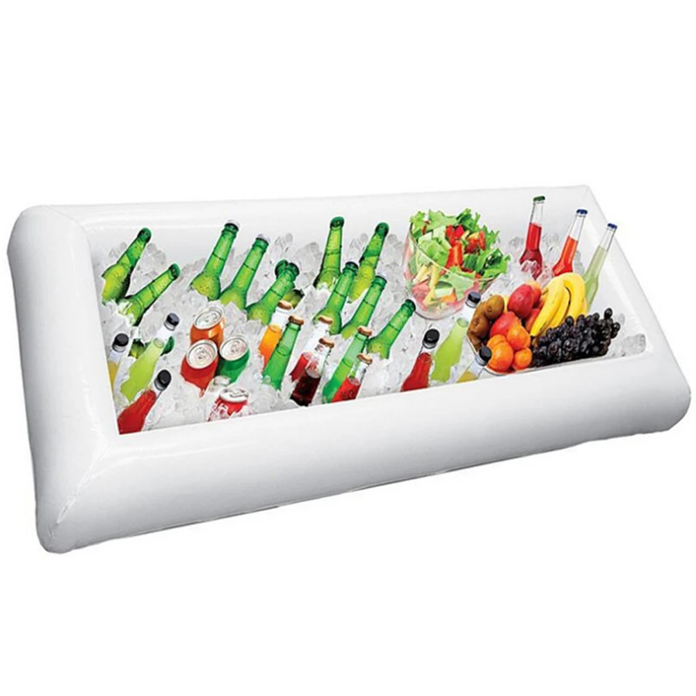 

Summer Pool PVC Float Beach Picnic Party Ice Bar Tray Summer Pool Salad Food Drink Inflatable Row Water Party Toys 2021