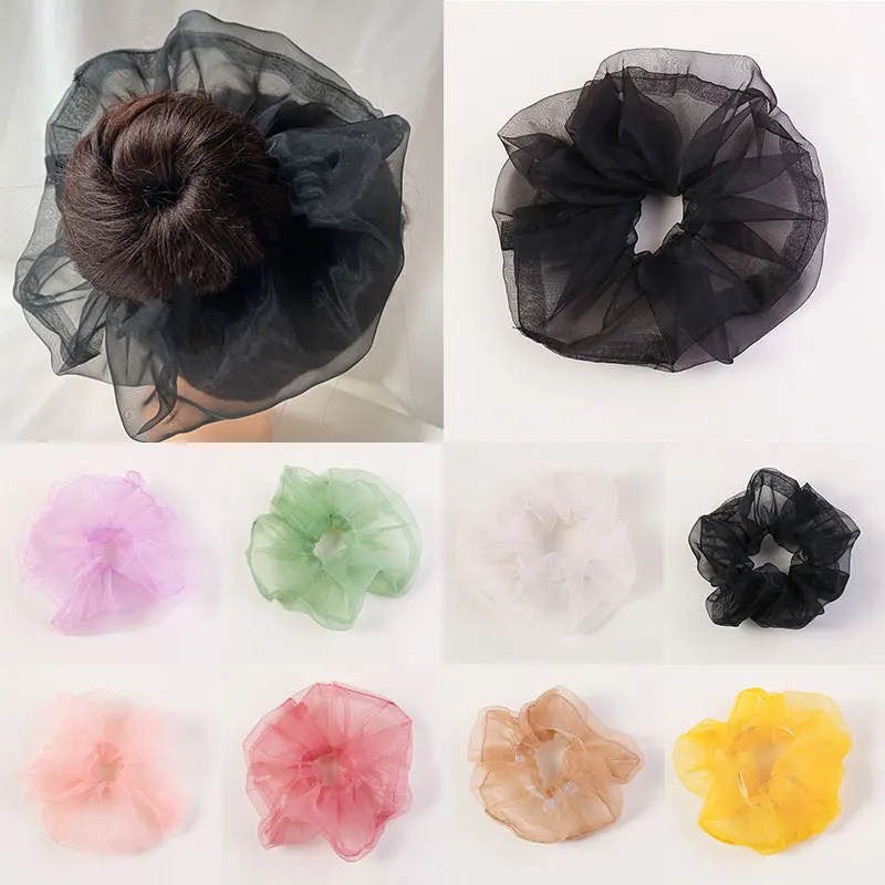 Женские Прозрачные резинки для волос из органзы ярких цветов| |