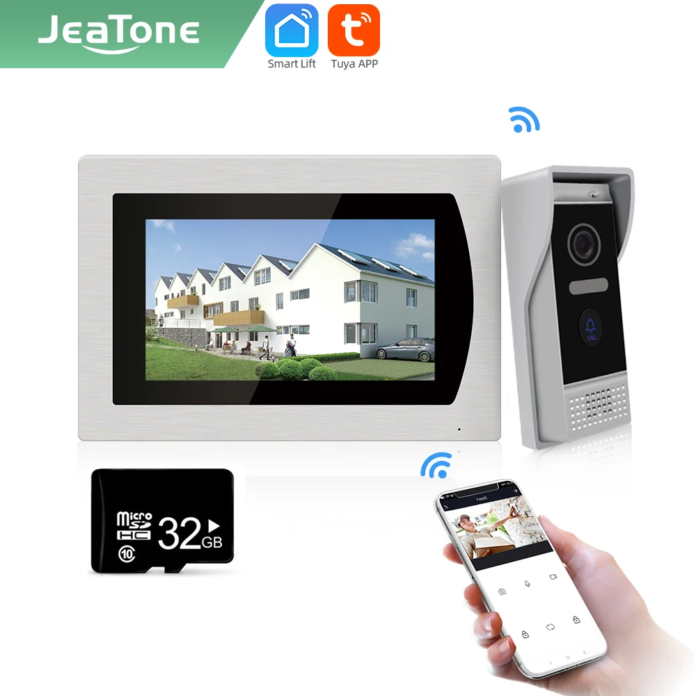 Видеодомофон Jeatone Tuya smart 7 дюймов Wi Fi внутренний монитор дверной звонок IP