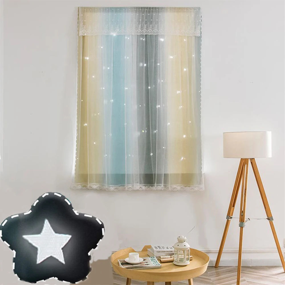 

Blackout Curtains For Living Room Bedroom Curtains Velcro Windows Decorative Drapes Punch-Free Protective Wall Easy Install