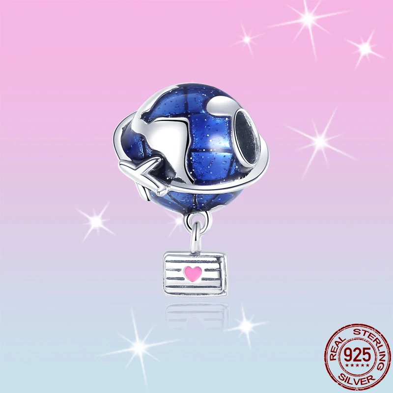 HOT SALE 100%925 Sterling Silver Globe With Turtle And Camera Charm Beads Fit Original Pandora Bracelet Pendant Necklace Jewelry | Украшения