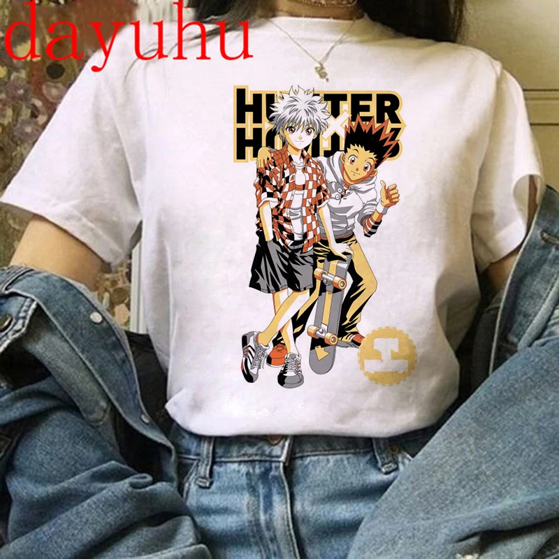 Hunter X футболки с графическими принтами для мужчин Harajuku Kawaii Мультфильм Killua