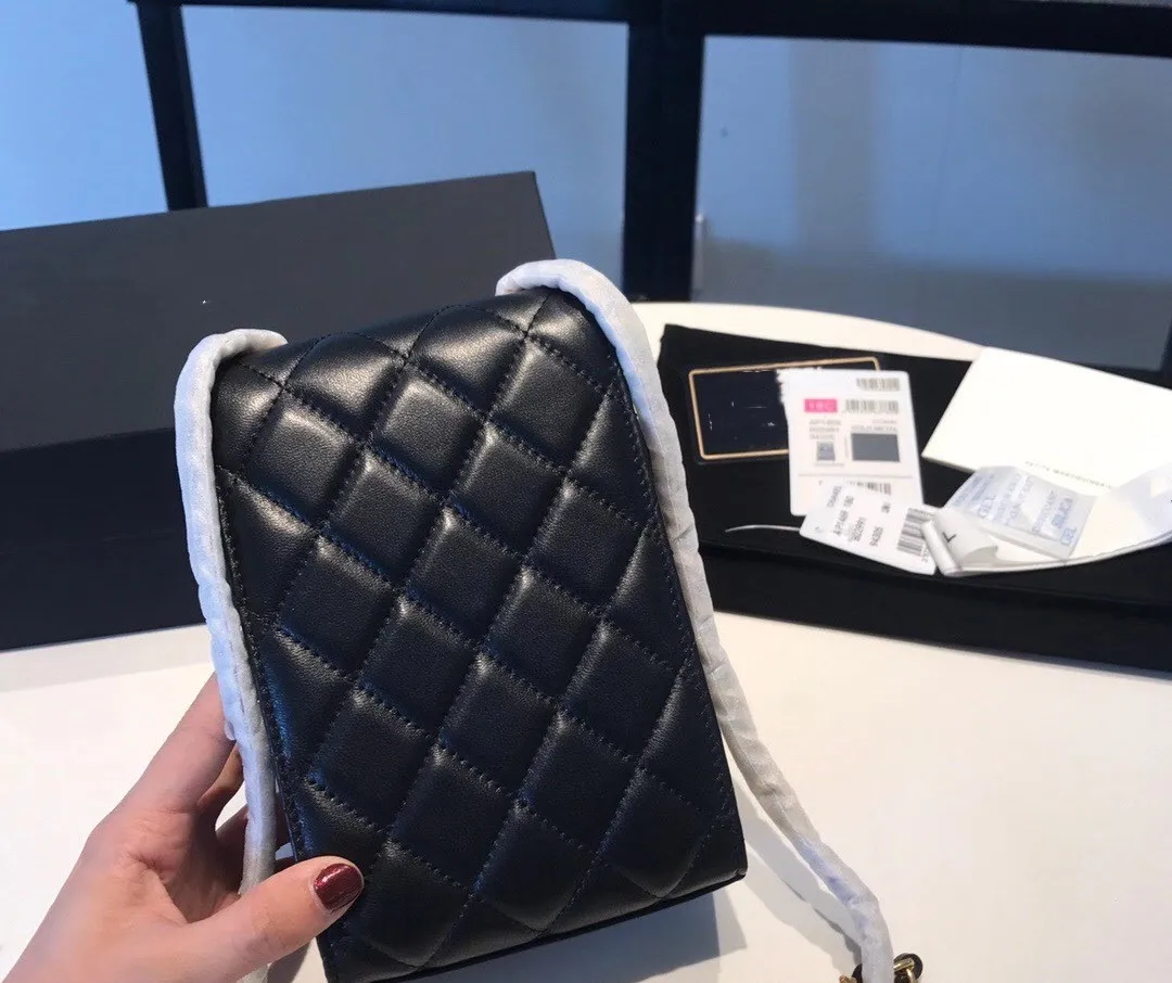

CF High-end luxury ladies casual fashion leather shoulder bag female small golden ball mobile phone bag square wallet