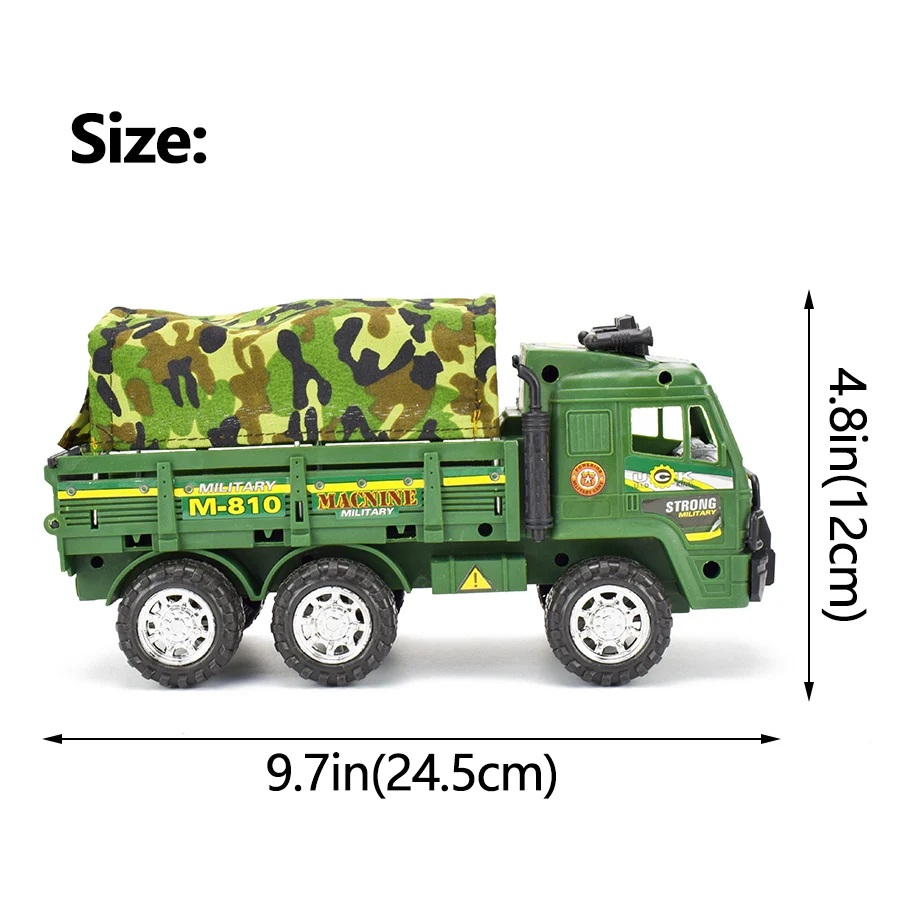Инерционный военный литой грузовик модель автомобиля камуфляж моделирование
