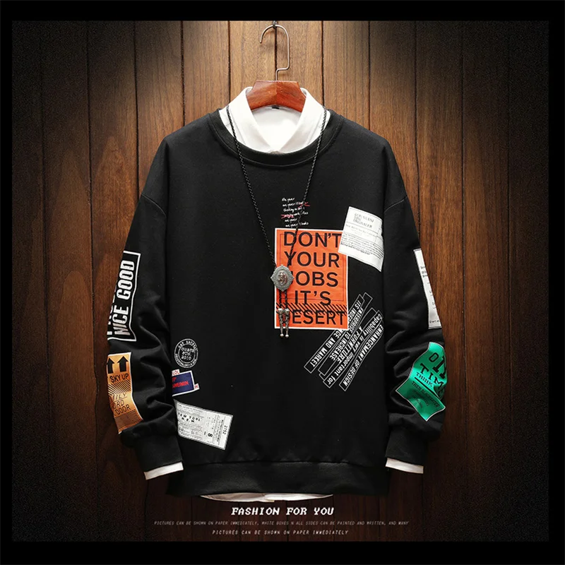 

Long sleeved T-shirts for men spring/fall 2021 new sweaters with undershirt, fashion trend and casual round collar