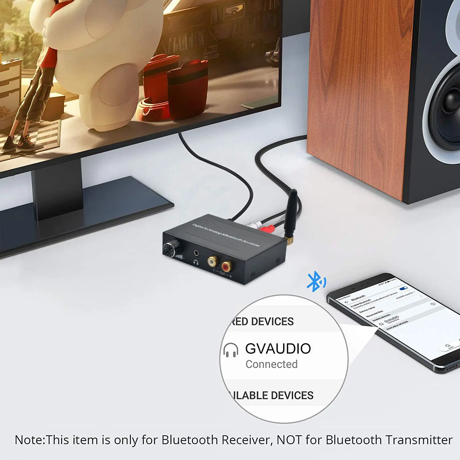 AIXXCO 192 кГц Bluethooth DAC цифро аналоговый аудиоконвертер с Bluetooth приемником и регулятором