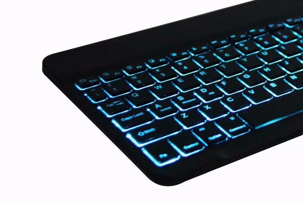 Bluetooth клавиатура чехол для Samsung Galaxy Tab A 10,1 T720 T725 планшет ткань с 7 подсветкой Клавиатура с подсветкой крышка+ ручка+ пленка