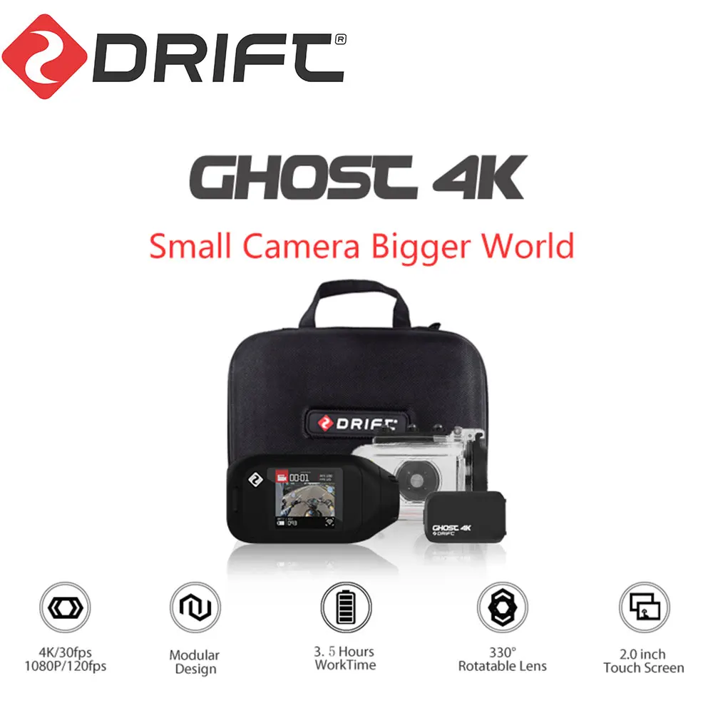 Drift Ghost 4K версия мотоцикла Экшн-камера Ambarella Спортивная мини-камера ARM 12MP CMOS EIS поворотный объектив Wi-Fi прямая трансляция