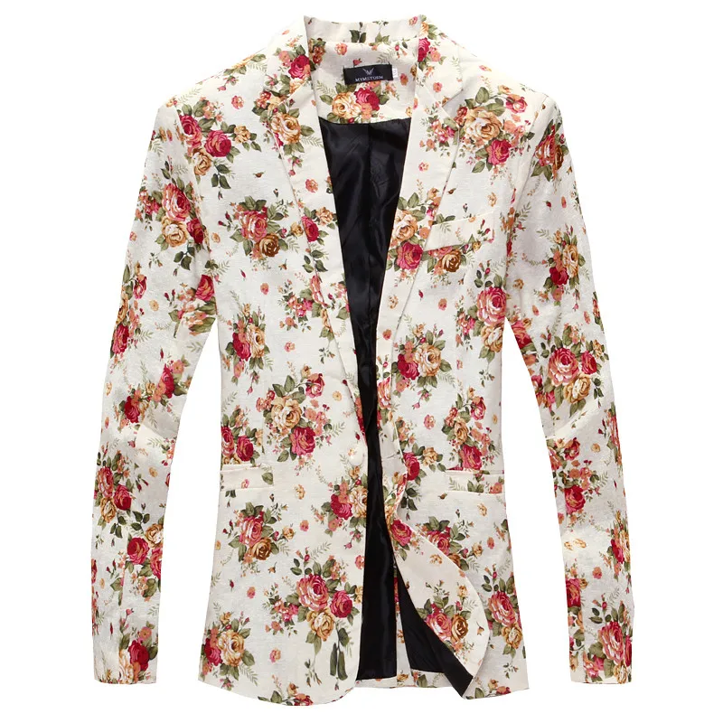 Мужской Блейзер новинка 2021 брендовый мужской костюм куртка с забавным цветочным