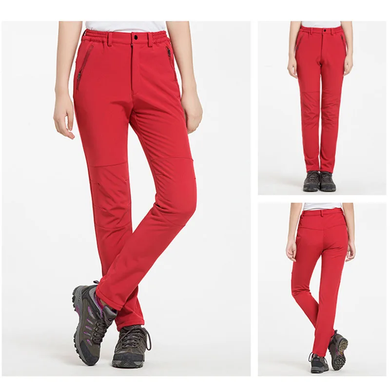 Мужские и женские уличные зимние Бархатные термобрюки водонепроницаемые