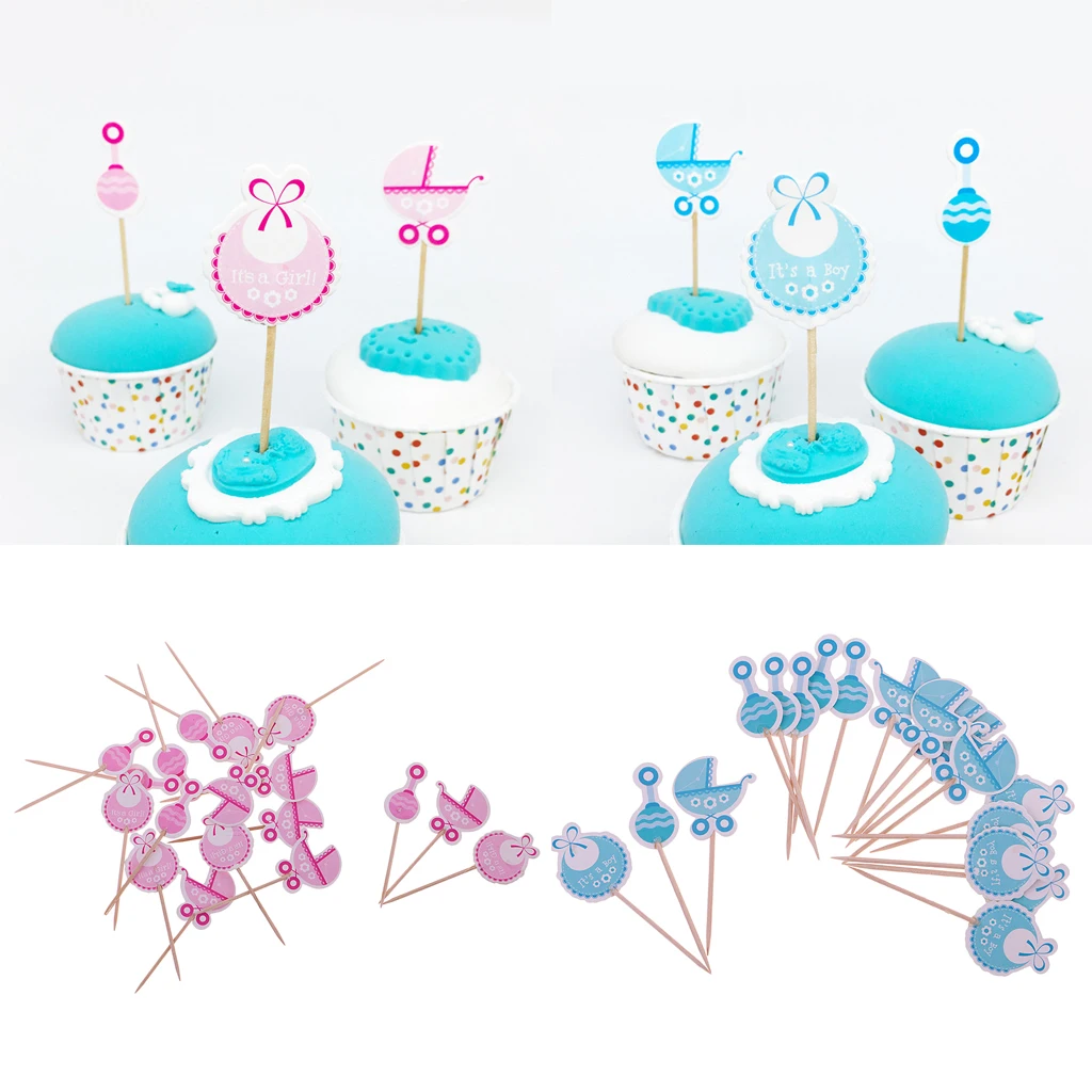 Упаковка из 36 детских тортов для душа синий и розовый двухсторонняя жесткая