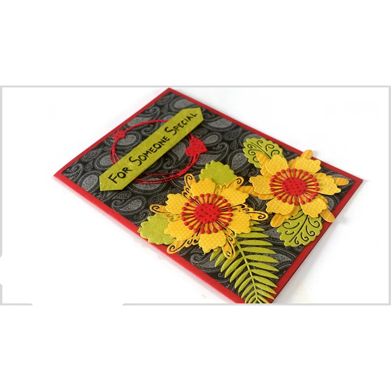 Bunnymoon Flower and Leaves Metal Cutting Dies Embossing Scrapbooking Stencil Craft Cut For DIY Card Handmade | Дом и сад