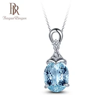 bague ringen necklace for women fashion jewelry clavicle chain created aquamarine pendant mermaid ocean female valentine gift