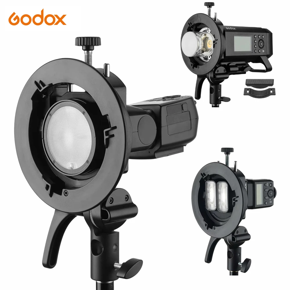 

Godox S2 Bowens Mount S-type Flash Holder Tripod Bracket for Godox V1 V860II AD200 AD400PRO Speedlite Beauty Dish Snoot Softbox