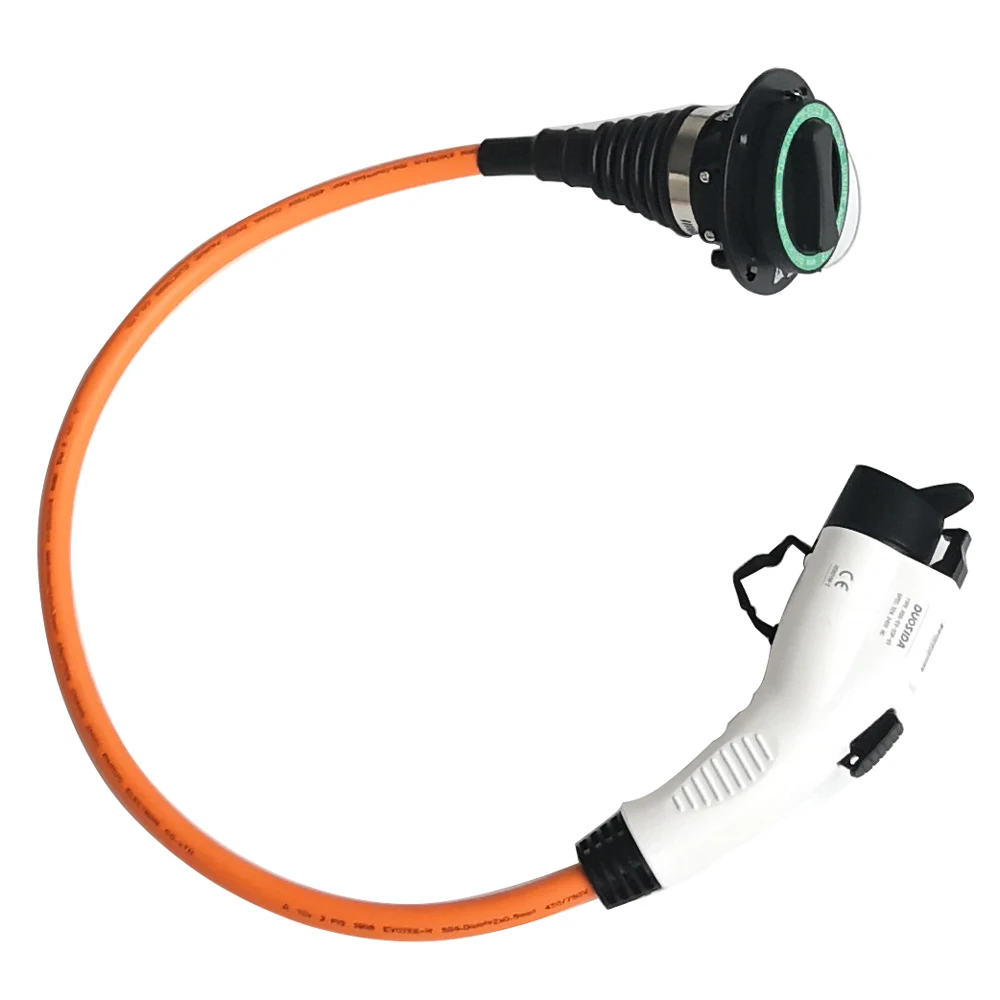 Адаптер Type1 к Type2 32A SAE J1772 IEC 62196 2 зарядный кабель для электромобиля 0 5 м Мама папа