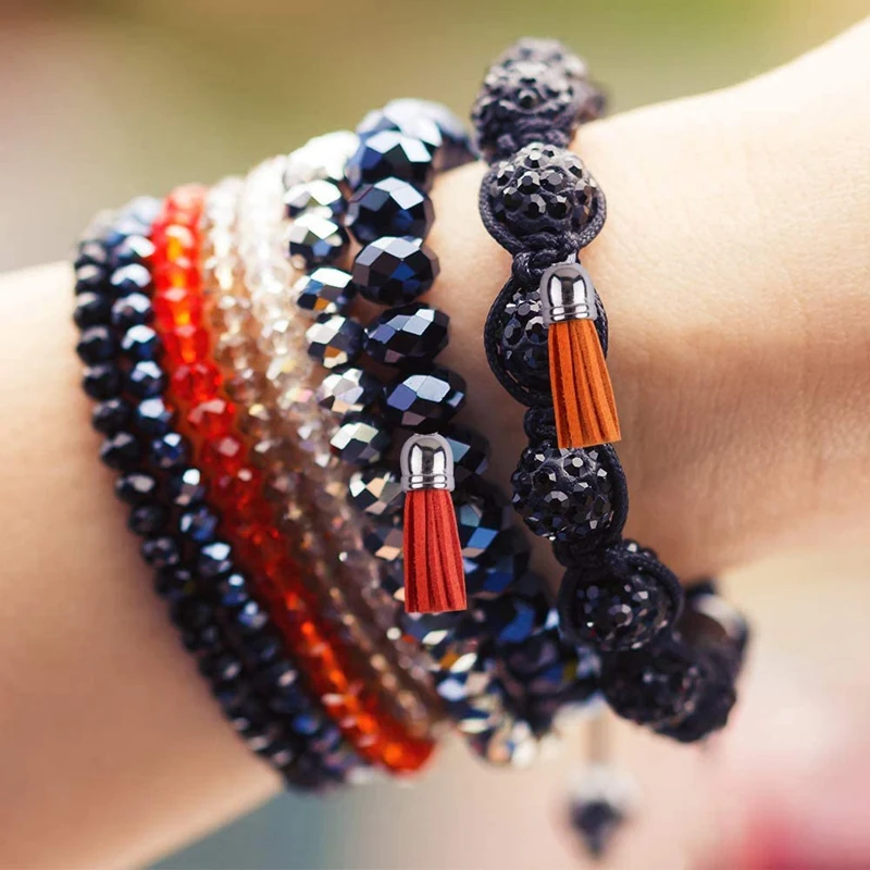 

200 Key Buckle Tassel Bulk Leather Tassel Color Tassel Pendant for DIY Keychain and Craft, 40 Colors.