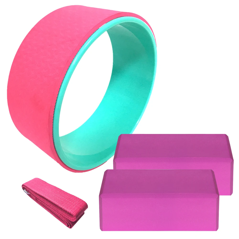 Комплект оборудования для йоги 4 шт. колесо хлопковый растягивающийся ремень