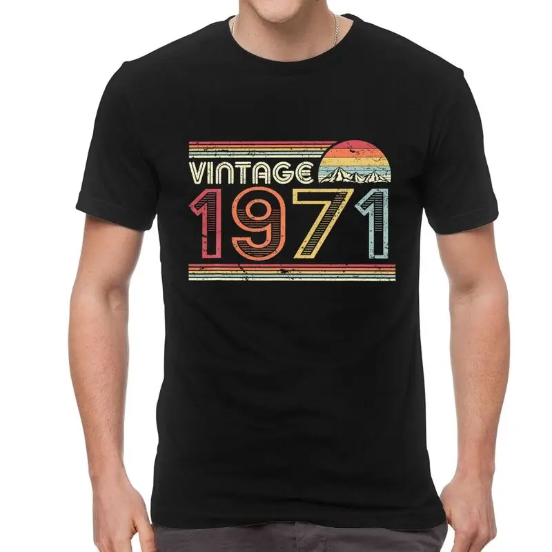 

Винтажные 1971 футболки для мужчин модные хлопковые футболки с коротким рукавом 50th 50 лет, подарок на день рождения Одежда для футболок