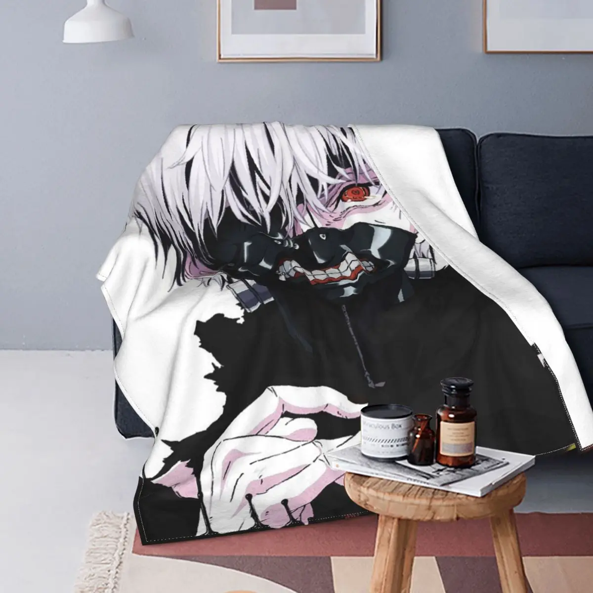 

Tokyo Ghou Blanket Flannel Textile Decor Ken Kaneki Multifunction Super Soft Throw Blankets for Sofa Outdoor Plush Thin Quilt