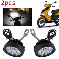 2pcs motorcycle headlight fog driving lights front head lamp 6 led 12v 85v motorbikes rear view mirror spotlights high quality