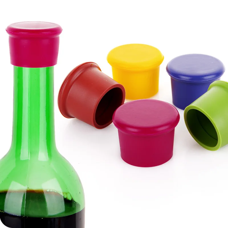 

Silicone Red Wine Stoppers Food Grade Beer Beverage Bottle Caps Sealers Leak Free Fresh Keeping Plug for Kitchen Gadget Bar Tool