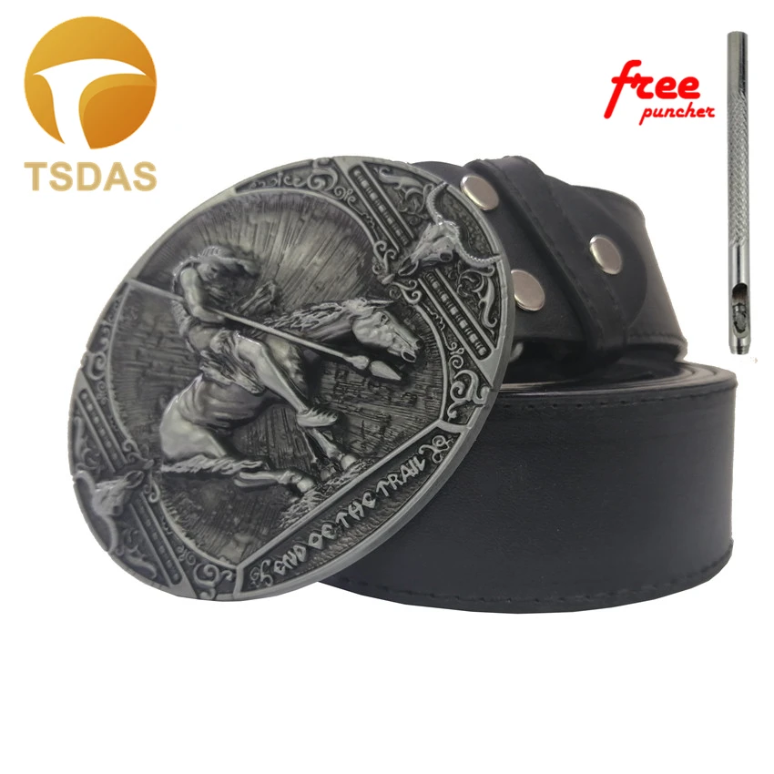 Ковбойская пряжка для ремня с серебряным металлическим покрытием Мужская