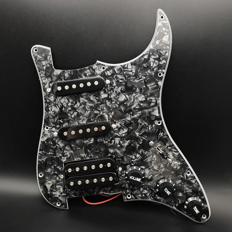 Black Pearl SSH загруженный Prewired электрогитара Pickguard пикап Alnico 5 звукоснимателей для FD гитара стиля ST белый жемчуг - Цвет: Black Pearl
