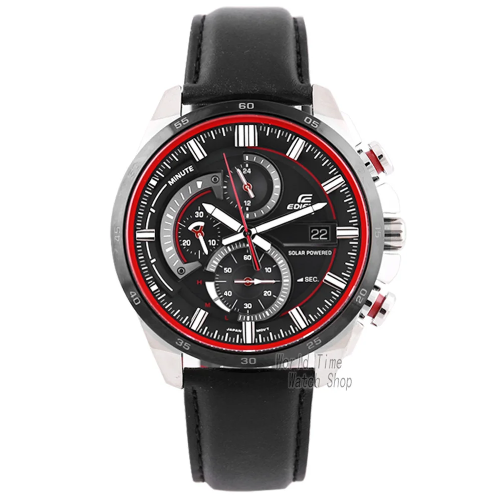CASIO Часы повседневные деловые Солнечный водонепроницаемый модные мужские часы EQS-600D-1A2 EQS-600D-1A9 EQA-600D-1A2 EQS-600BL-1A - Цвет: EQS600BL1A