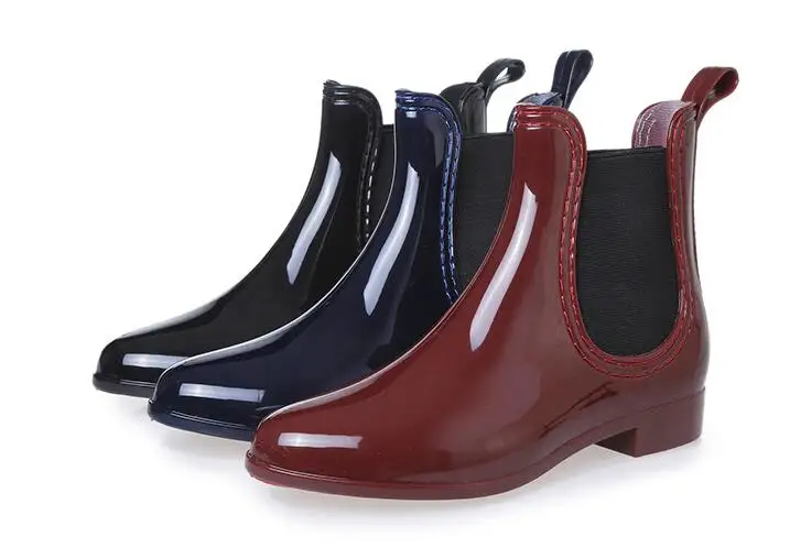 Ботинки женские резиновые брендовые дизайнерские полусапожки резиновая