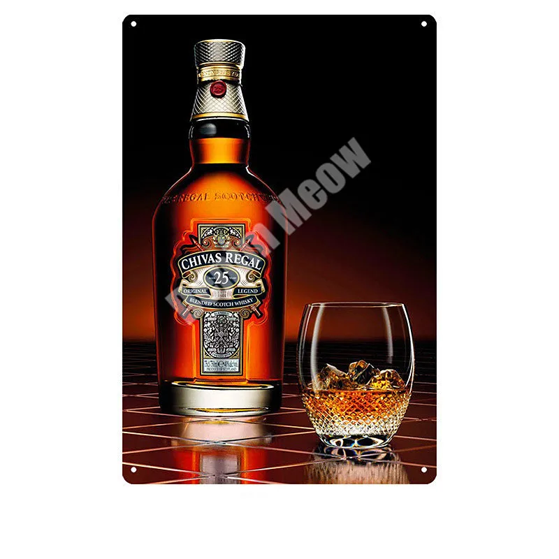 Chivas Regal табличка пивная винтажная металлическая жестяная вывеска наклейки на стену для бара, паба, клуба, украшение для дома, Настенный декор, виски, художественный плакат, тарелки