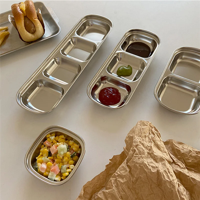 

Ins Small Plate Square Dinner Snack Plate Seasoning Dish Sushi Soy Sauce Dish Candy Fruit Plate Serving Platter Kitchen Storage