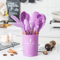 silicone cooking utensils set heat resistant kitchen non stick cooking utensils baking tools with storage box kitchen tools