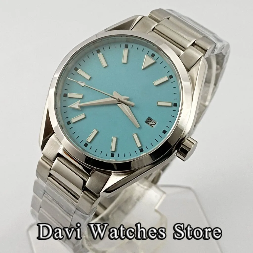 

Corgeut New Sterile 41mm Top Luxury Mens Watches Sea Blue Dial Luminous Sapphire Glass NH35 Automatic Movement Male Wristwatch