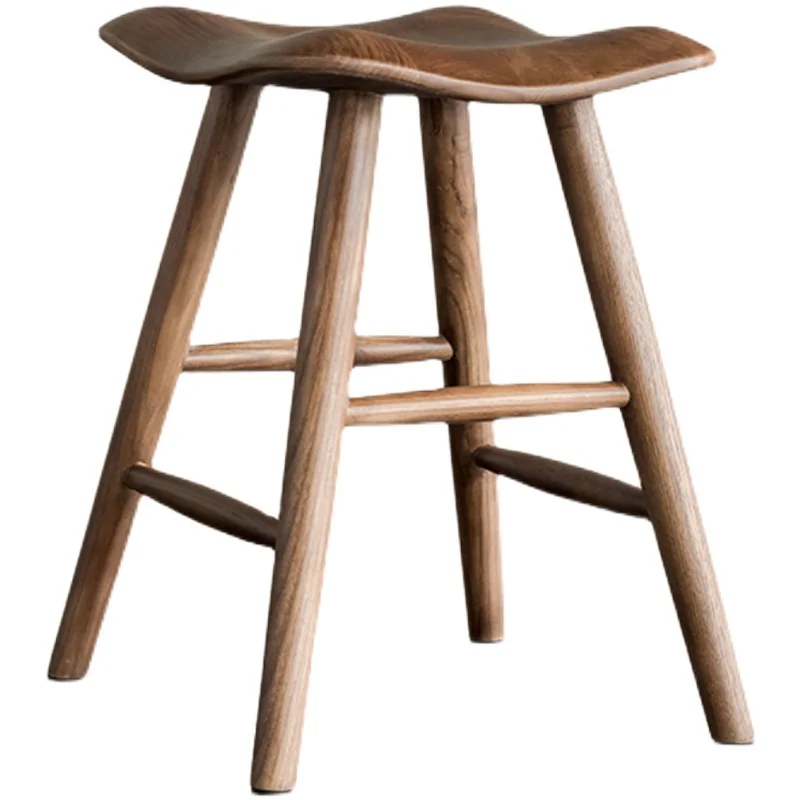 

Nordic Solid Wood Dining Stool Dining Chair Ash Wood Bar Stool Adult Casual Chair Log Creative Black Walnut Stool Chair